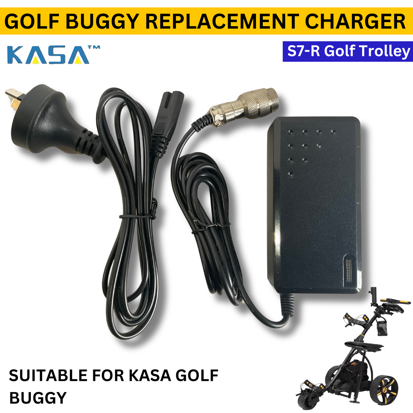 12V Replacement Battery Charger Golf Buggy 3A Suitable For S7-R Kasa Buggy
