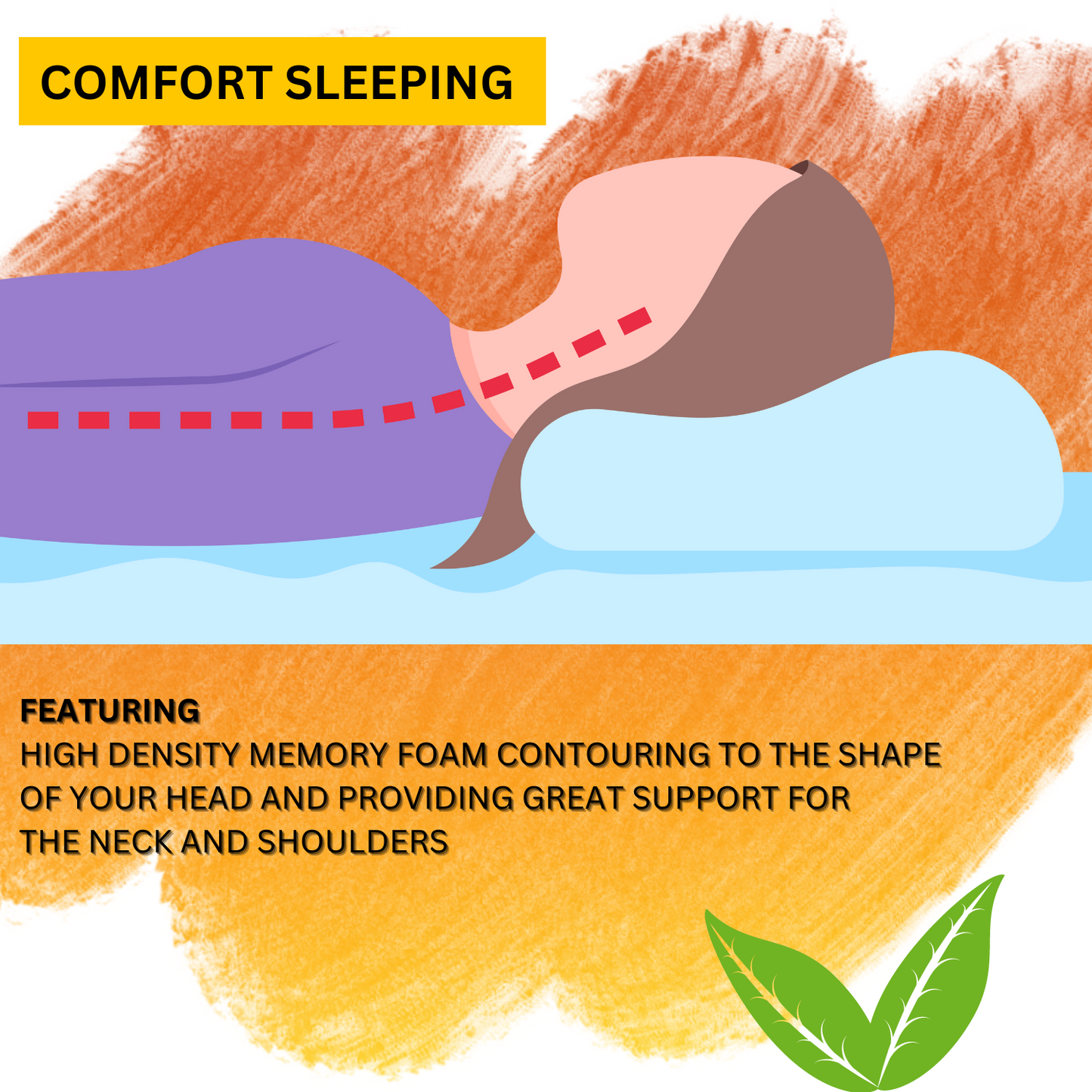 Luxurious Memory Foam Pillow for Ultimate Comfort 50cm x 30cm x 10/7cm
