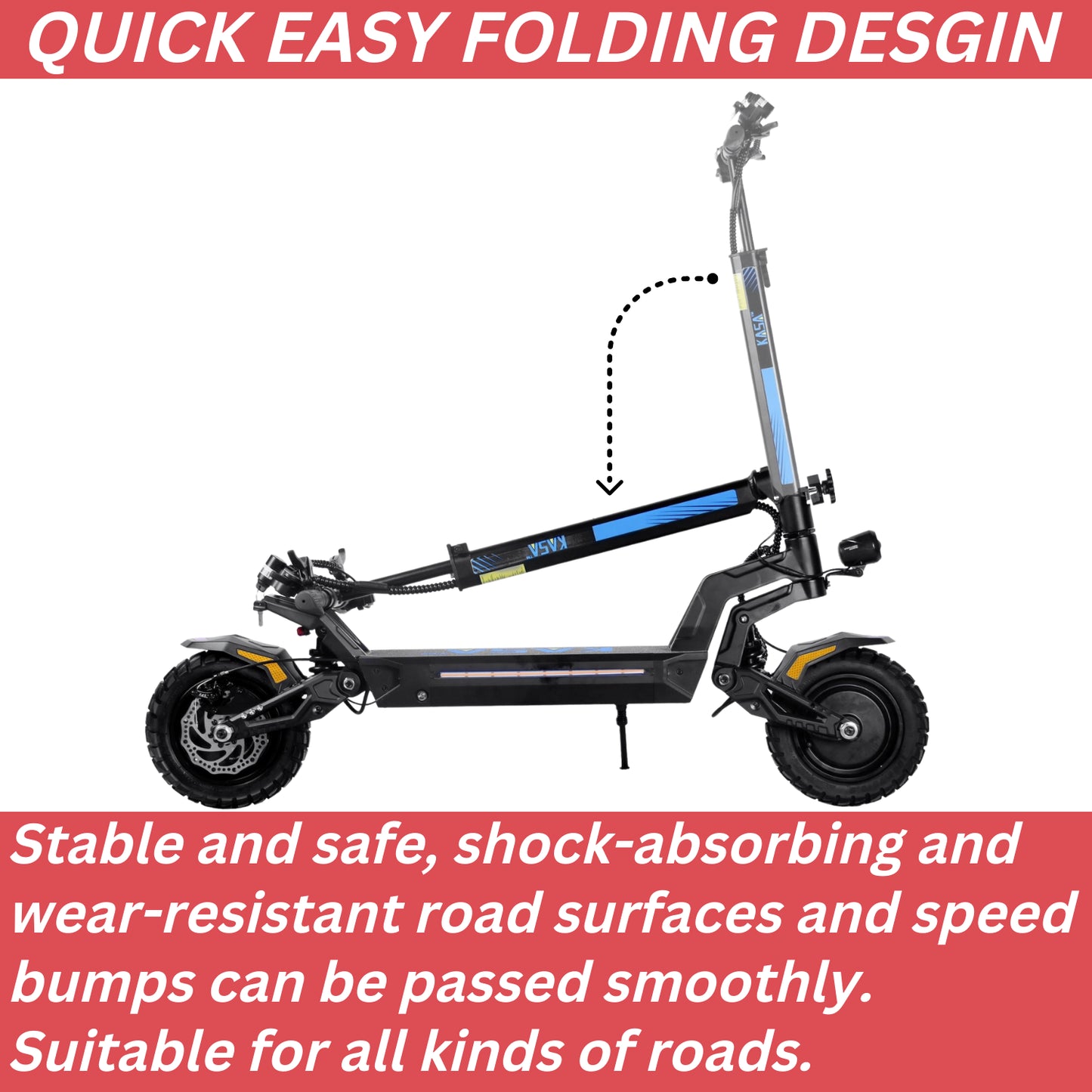 Kasa 4000W Electric Scooter Foldable E-Scooter 10" Off Road Tyre Brushless Motor