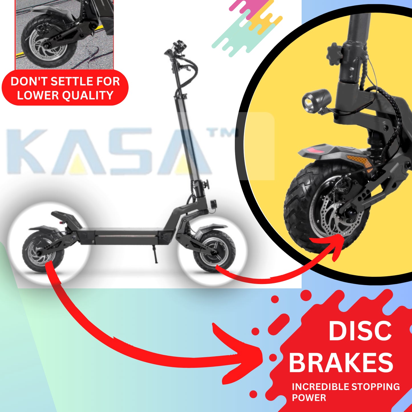 Kasa 4000W Electric Scooter Foldable E-Scooter 10" Off Road Tyre Brushless Motor
