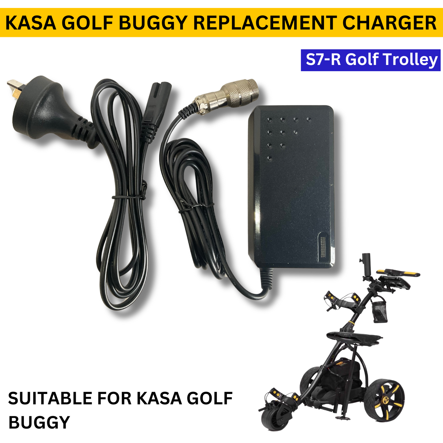12V Replacement Battery Charger Golf Buggy 3A Suitable For S7-R Kasa Buggy