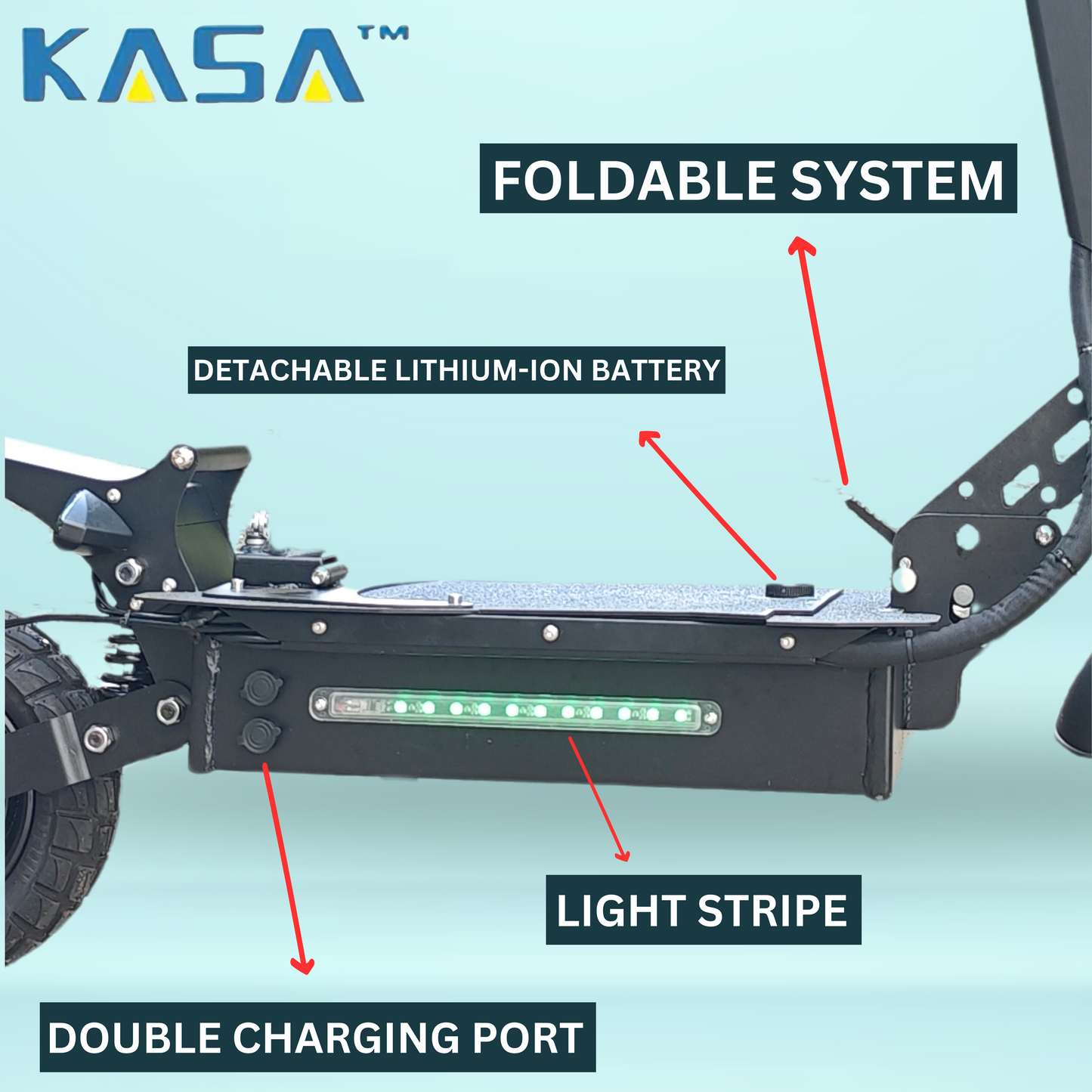 Kasa 4000w Electric Scooter Foldable 48v Motorised Portable 10" Off Road Tyre Removeable Battery T1pro Series 3 New Improved