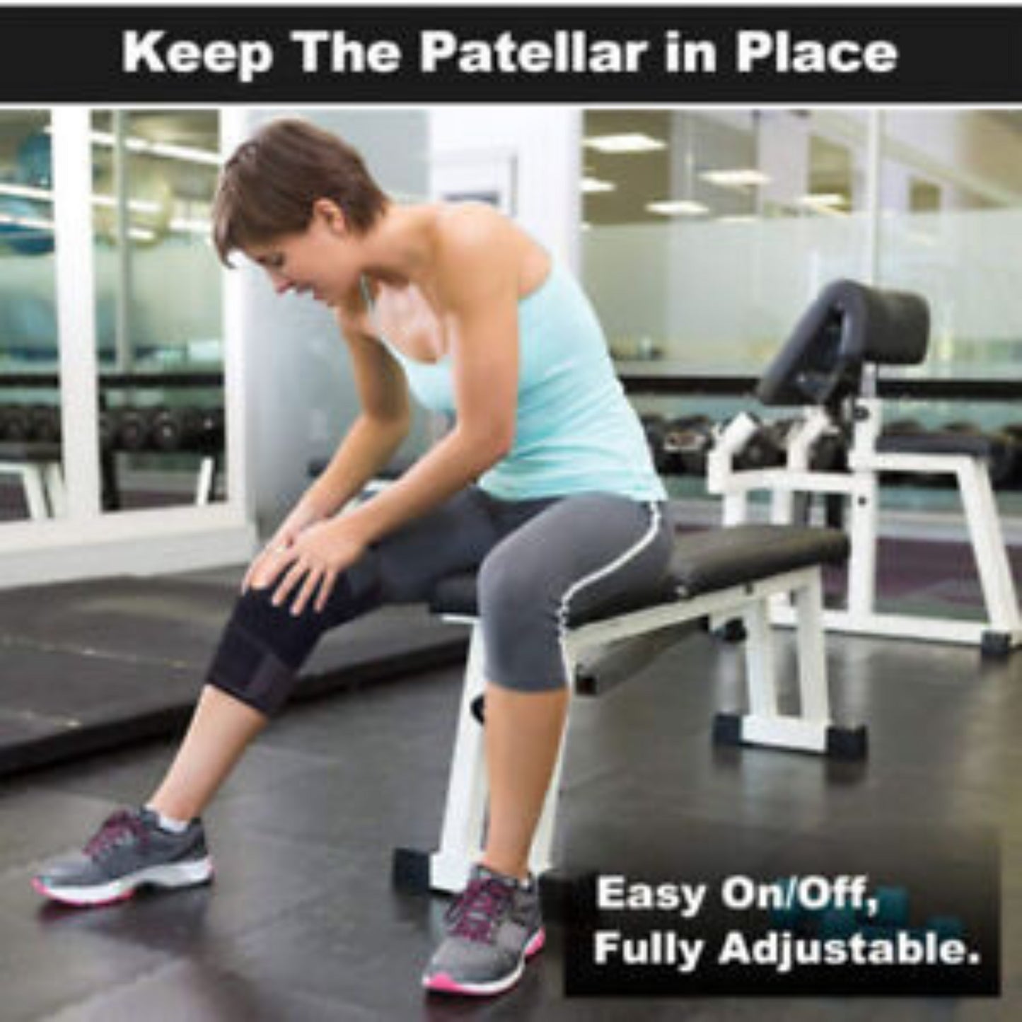 KASA Adjustable Knee Brace Support Sports Injury Pain Relief Stabiliser Strap