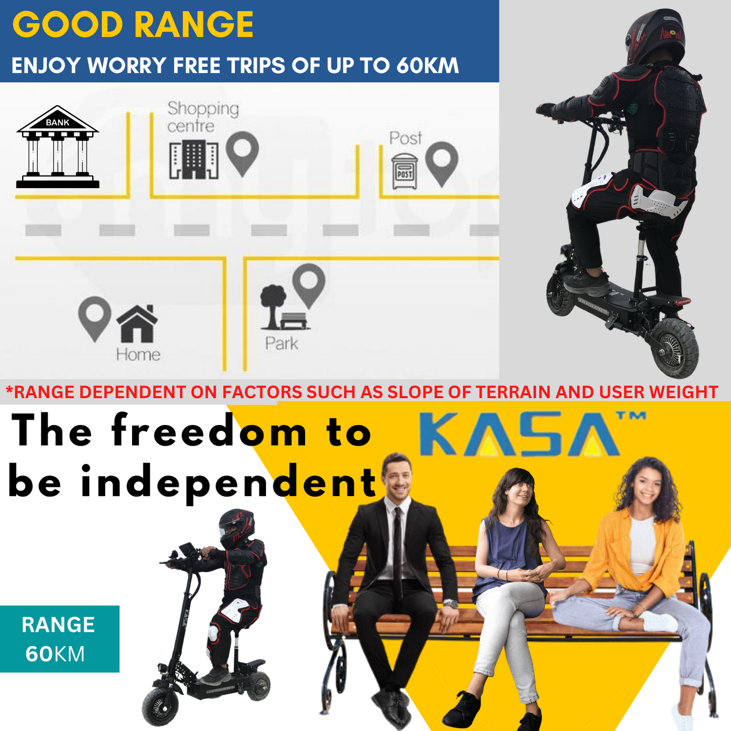 Kasa 4000W Electric Scooter Foldable Powerful 48V 21Ah Lithium Ion Battery 10" Off Road Tyre Brushless Motor