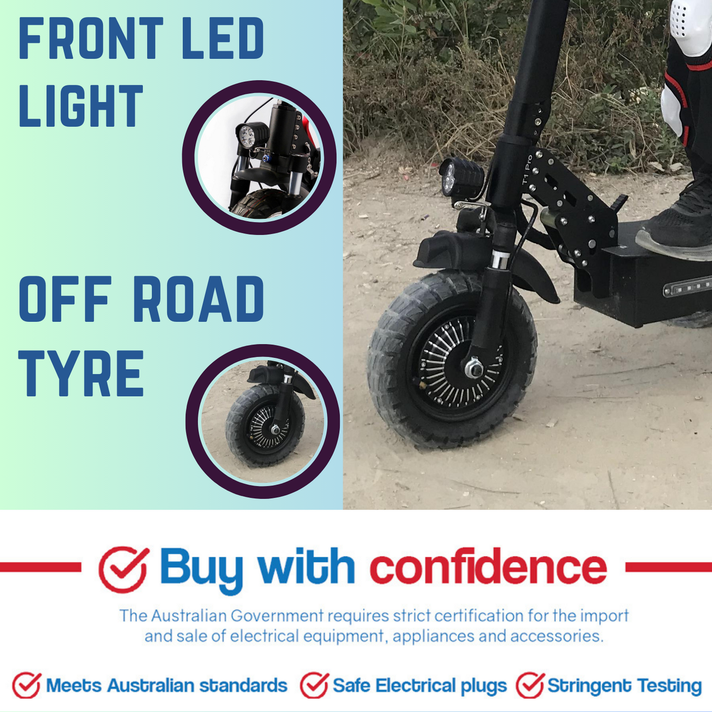 Kasa 4000W Electric Scooter Foldable Powerful 48V 21Ah Lithium Ion Battery 10" Off Road Tyre Brushless Motor