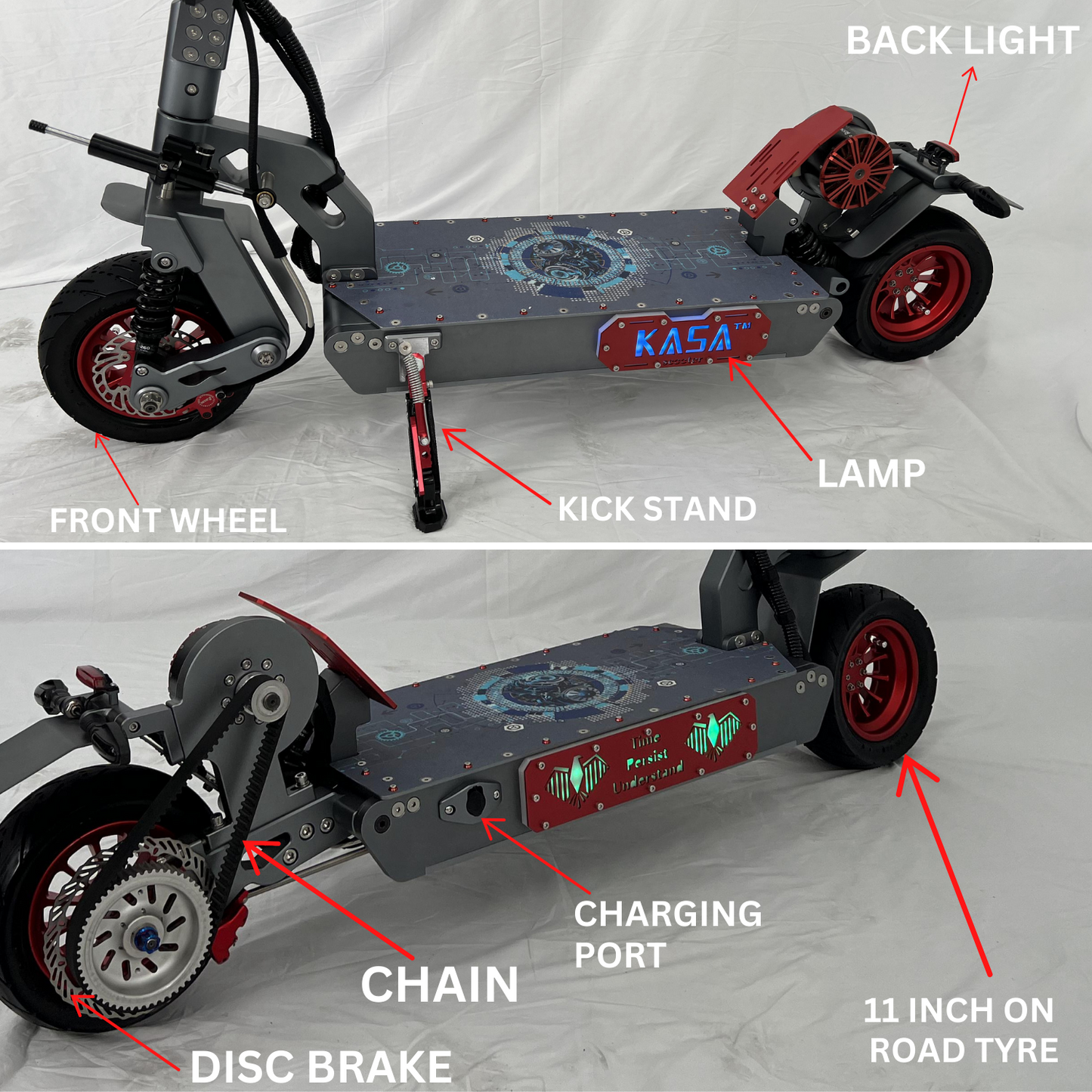 Kasa 12000W Electric Scooter Foldable E-Scooter 11" Off Road Tyre Brushless Motor