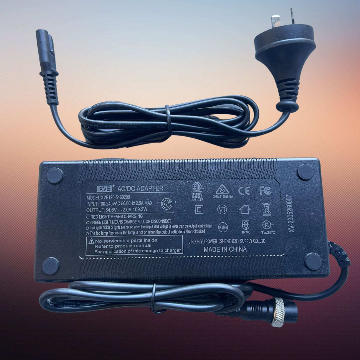 KASA 54.6V 2.0A Scooter Charger Suitable For T1 Pro Scooter Only Li-ion Lithium Battery