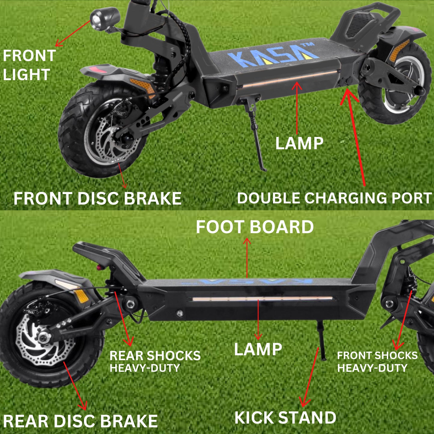 Kasa 4000W Electric Scooter Foldable E-Scooter 10" Off Road Tyre Brushless Motor
