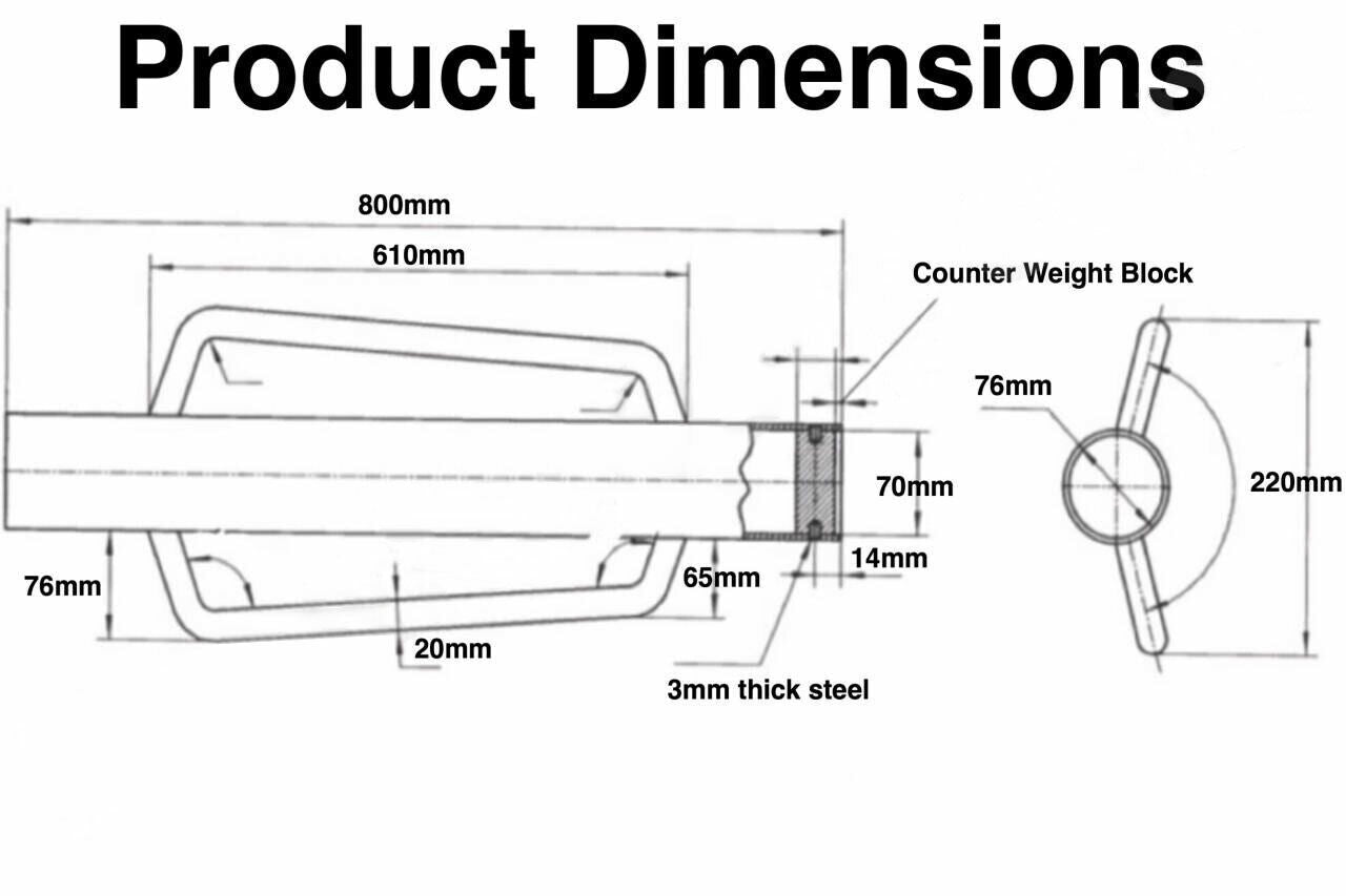 POST DRIVER FARM FENCE RAMMER Y POST STEEL STAR PICKET FARMING AGRICULTURE 800MM