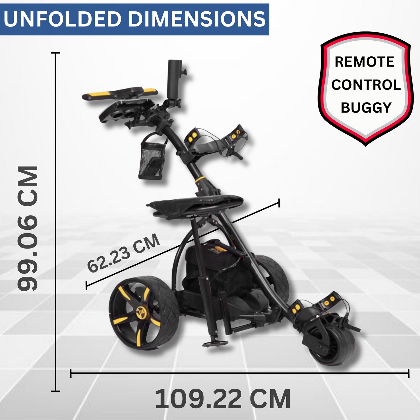 KASA Electric Golf Buggy Golf Trolley Motorised 12V 36AH Remote Control Aluminum Foldable 18 Holes Caddy