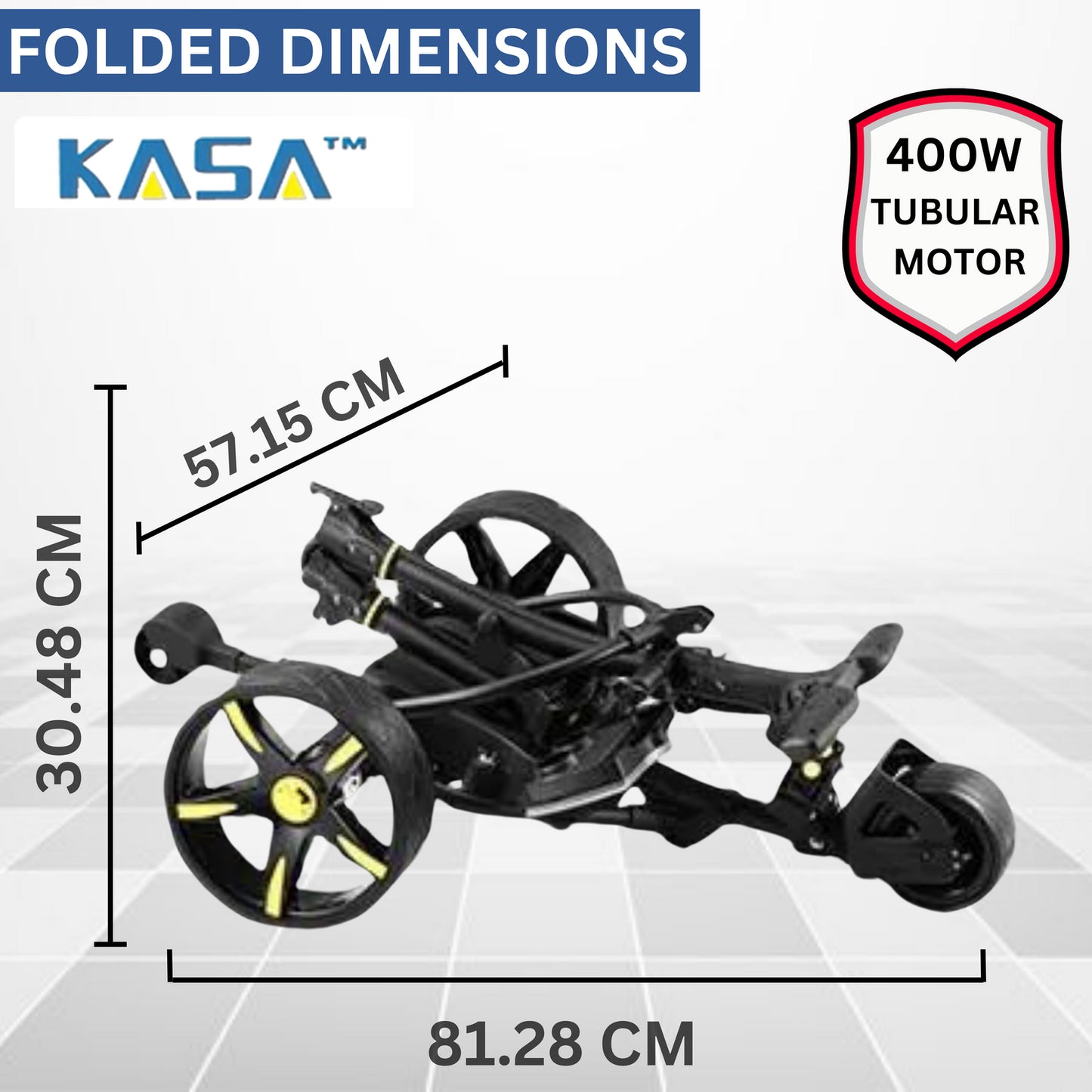 KASA Electric Golf Buggy Golf Trolley Motorised 12V 36AH Remote Control Aluminum Foldable 18 Holes Caddy