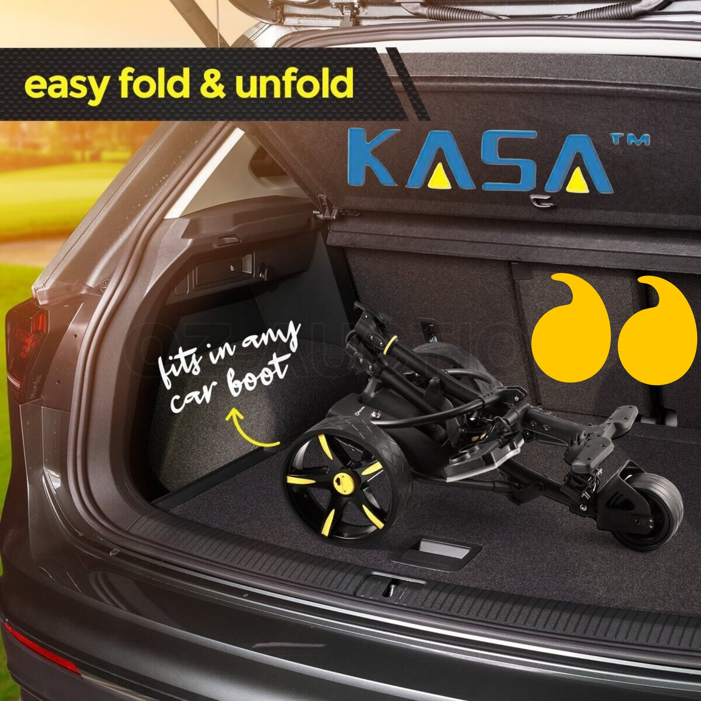 KASA Electric Golf Buggy Golf Trolley Motorised 12V 36AH Remote Control Aluminum Foldable 18 Holes Caddy