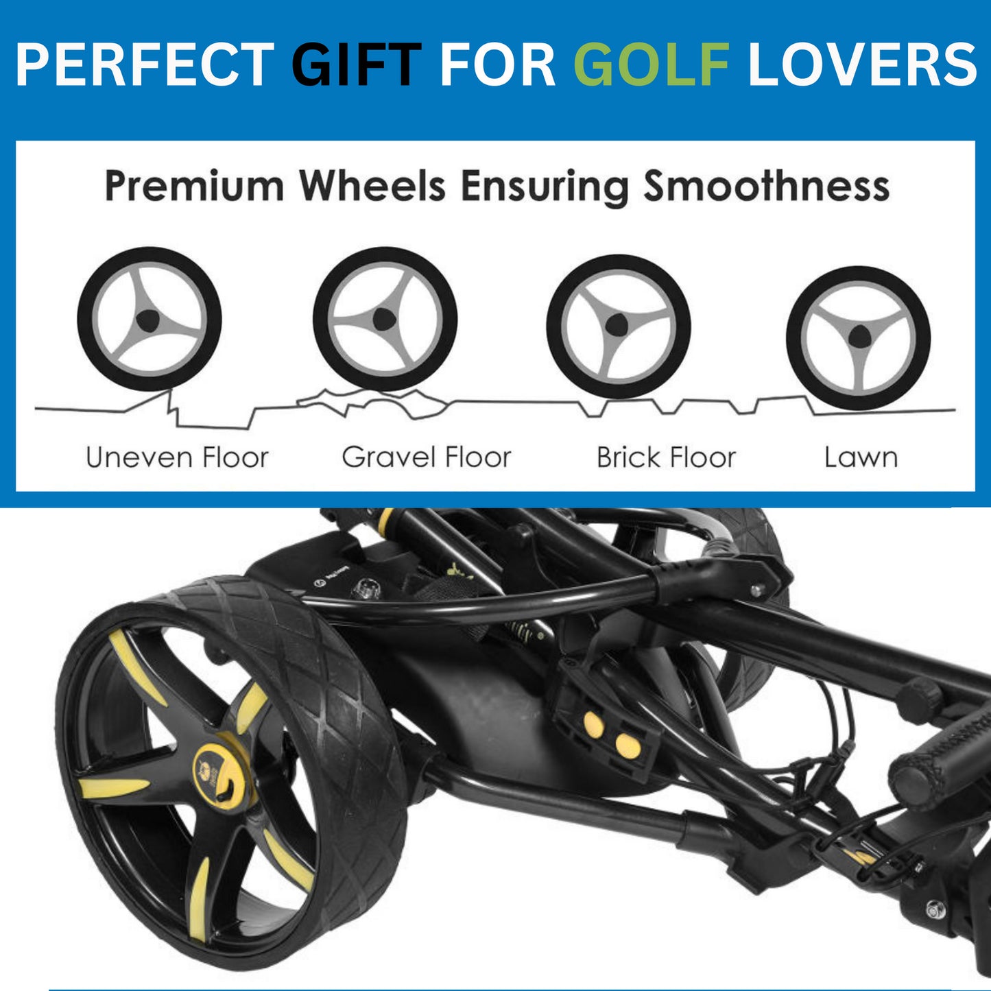 KASA Electric Golf Buggy Golf Trolley Motorised 12V 36AH Remote Control Aluminum Foldable 18 Holes Caddy
