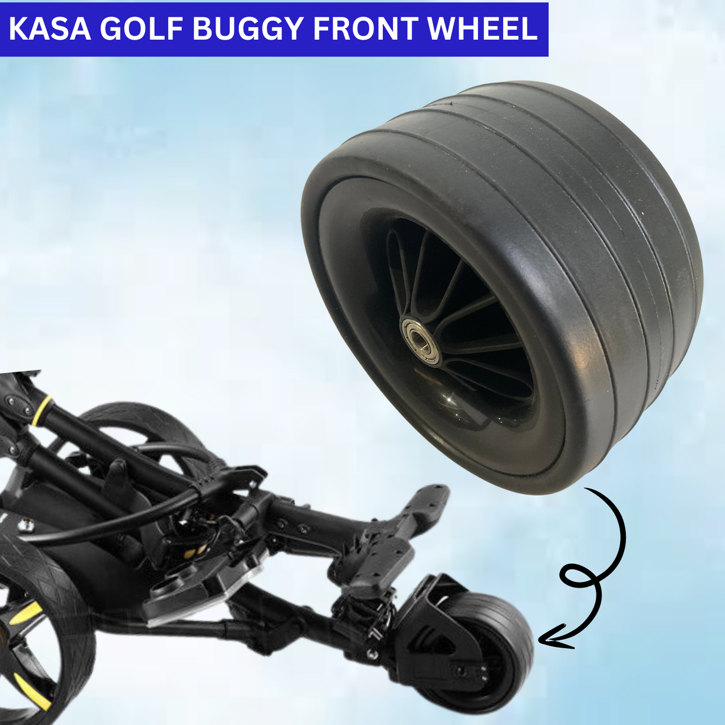 KASA Replacement Golf Buggy Front Wheel Suitable For Kasa Remote And Non-Remote Golf Buggies