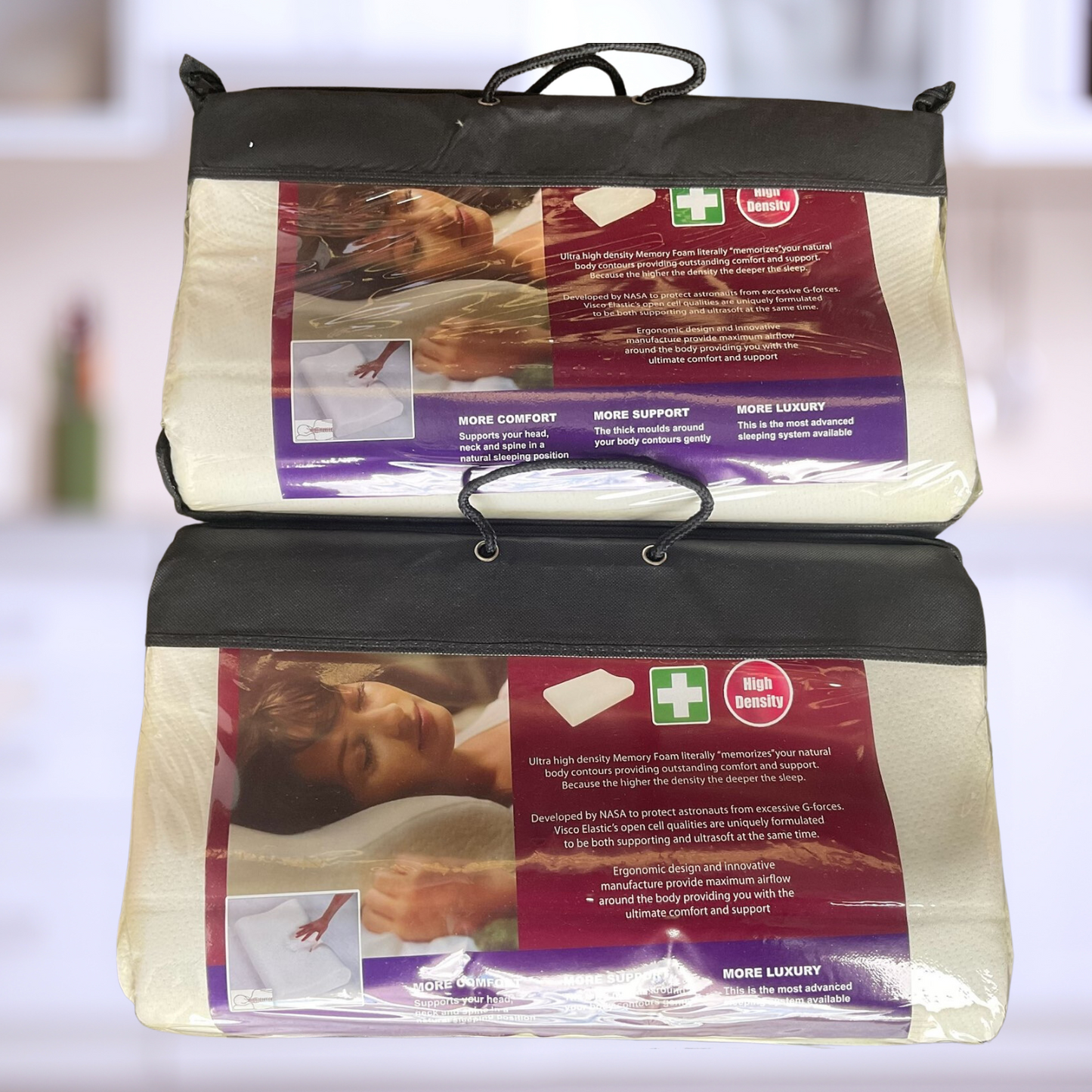 Luxurious Memory Foam Pillow for Ultimate Comfort 50cm x 30cm x 10/7cm