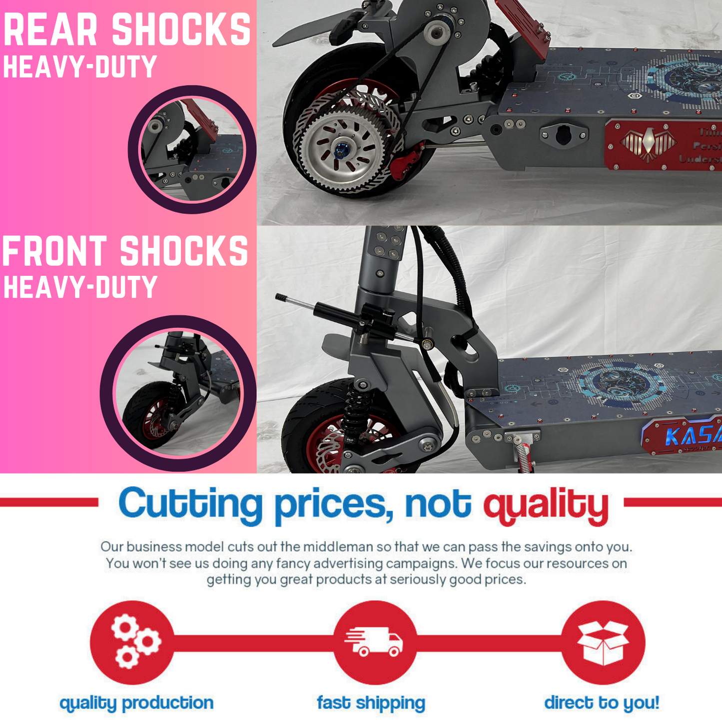 Kasa 12000W Electric Scooter Foldable E-Scooter 11" Off Road Tyre Brushless Motor