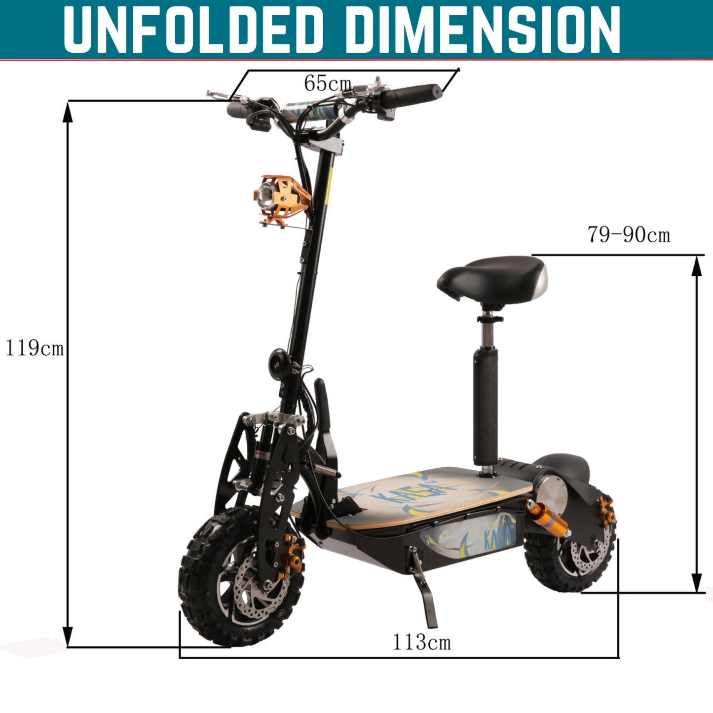 Kasa S2000R Electric Scooter 2000W 12" Off Road Tyre Foldable Bike