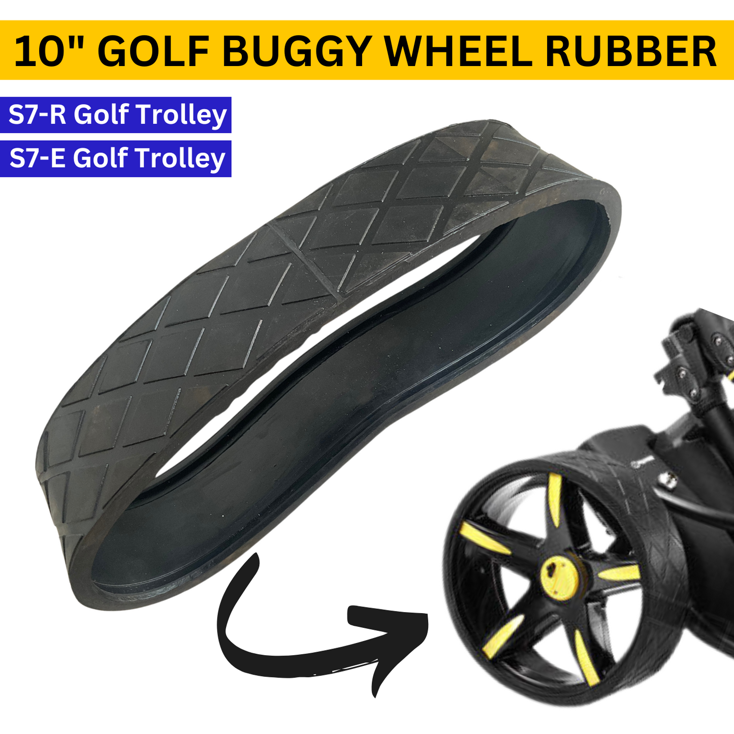 Replacement Wheel Rubber Golf Buggy Suitable for Kasa S7-R & S7-E Buggy