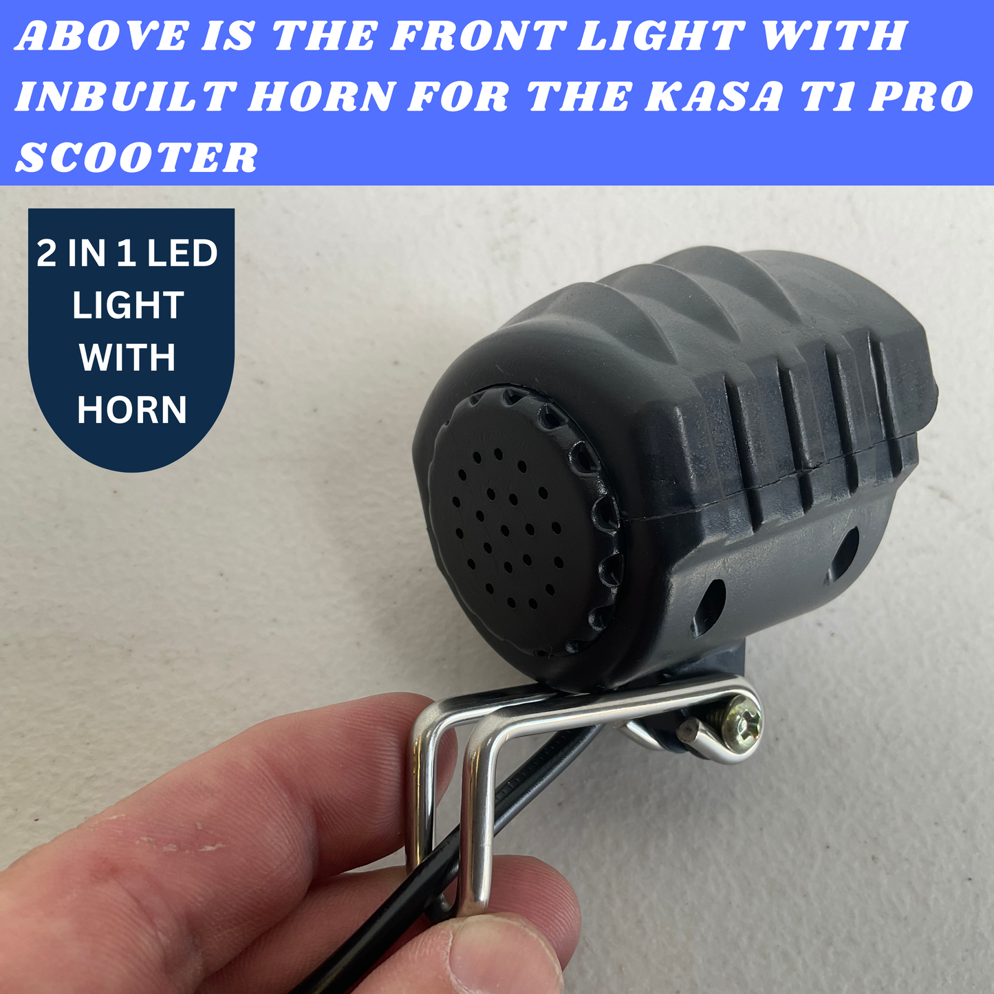 Replacement Front Led Light with Built-in Horn for KASA T1 Pro Electric Scooter