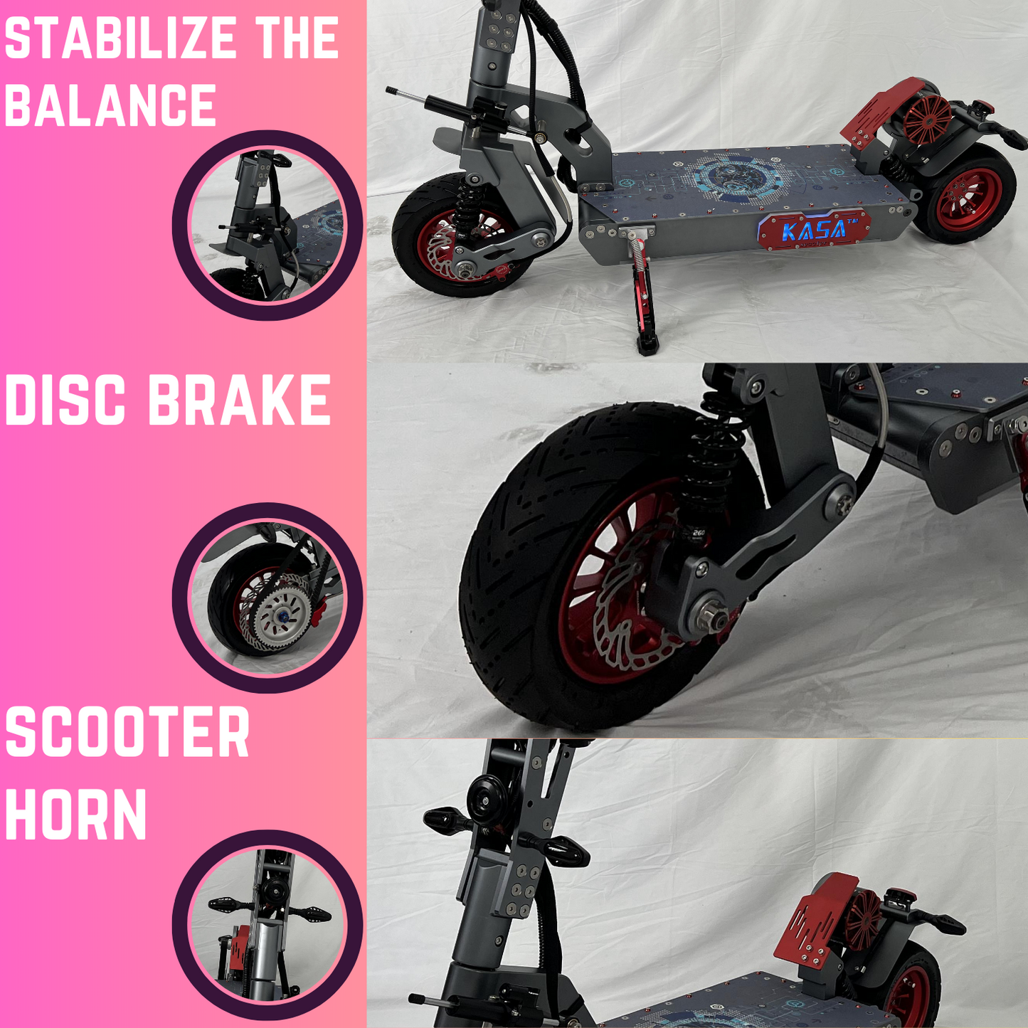 Kasa 12000W Electric Scooter Foldable E-Scooter 11" Off Road Tyre Brushless Motor