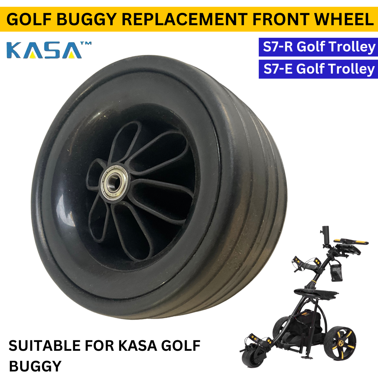 KASA Replacement Golf Buggy Front Wheel Suitable For Kasa Remote And Non-Remote Golf Buggies