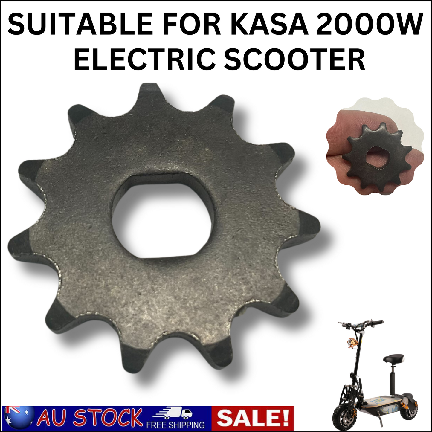 11T Teeth Front Chain Motor Sprocket Dirt Pocket For Pinion Gear 2000W Electric Scooter S2000R
