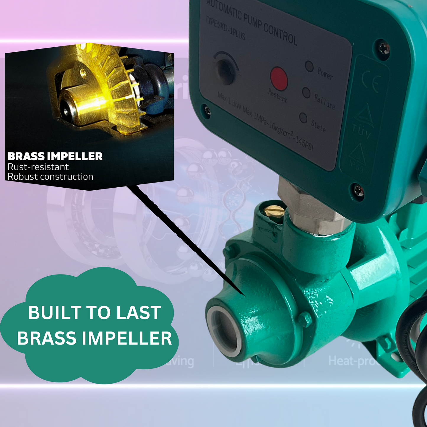 KASA 220V Fully Automatic Electric High Pressure Water Pump Pool Tank Garden Pump Car Wash Pump Irrigation With Controller