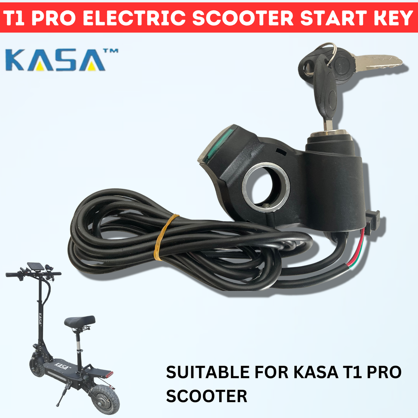 Starter Switch Lock Key Kasa Electric Scooter Suitable for 4000w T1 Pro Scooter