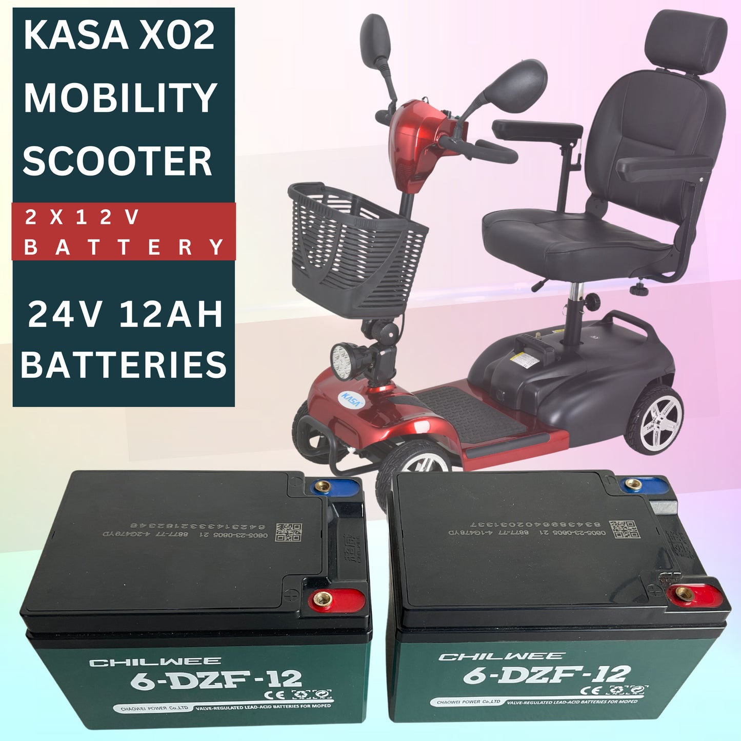 Replacement Battery 24v for Kasa Electric Mobility Scooter X02