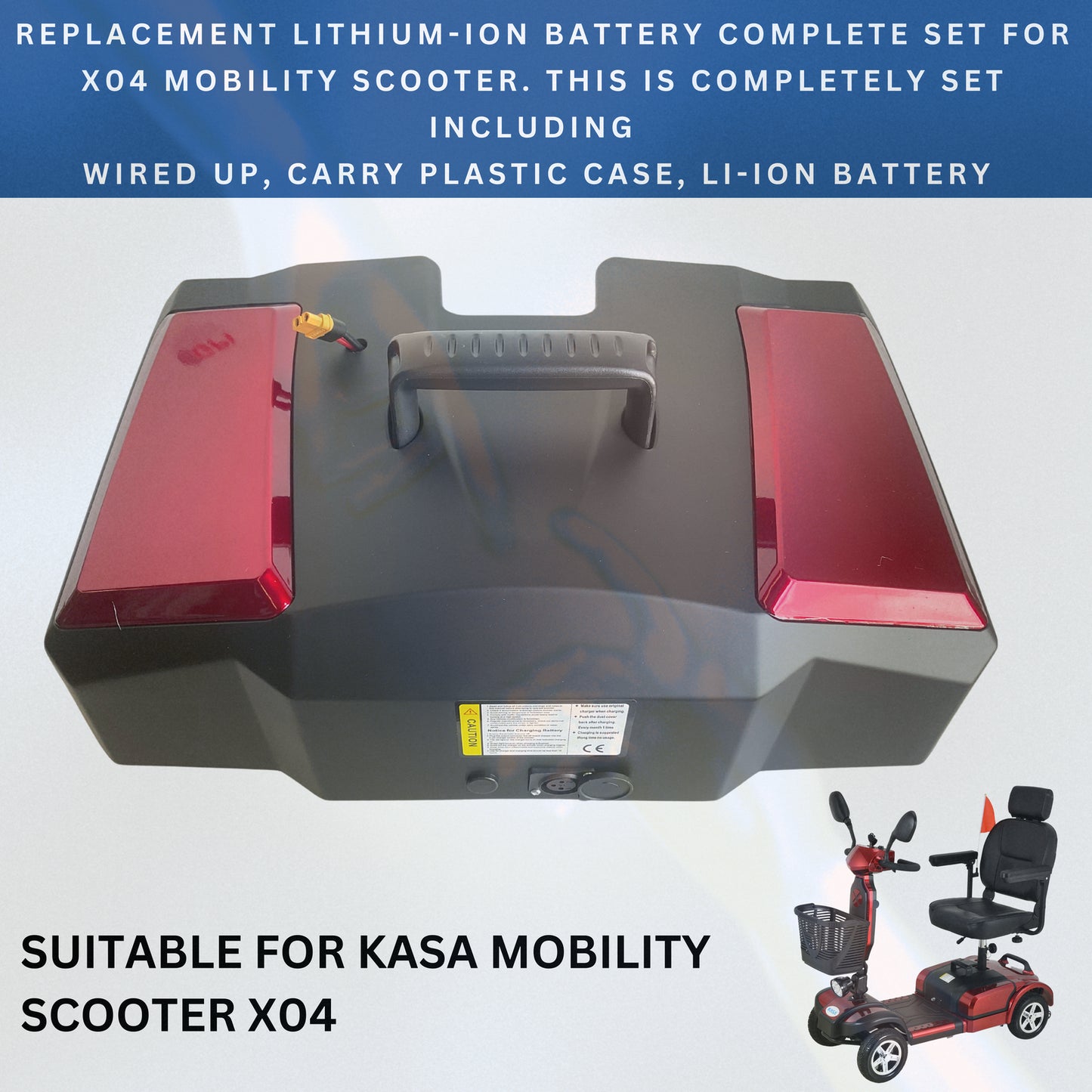 Replacement Lithium Ion Battery 24v for Kasa Electric Mobility Scooter X04