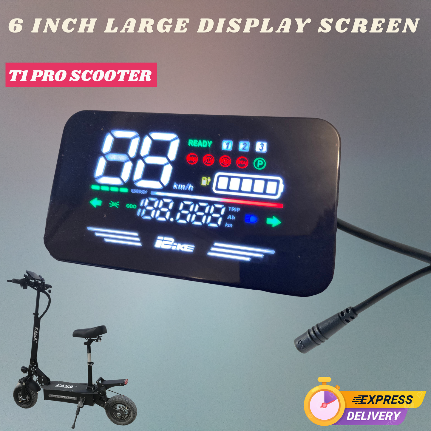 6 Inch Replacement Lcd Display Screen For KASA T1 Pro Electric Scooter