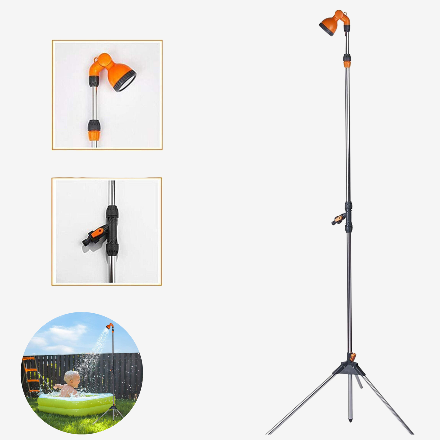 KASA Portable Outdoor Shower Garden Camping Beach Pool Height Adjustable Tripod