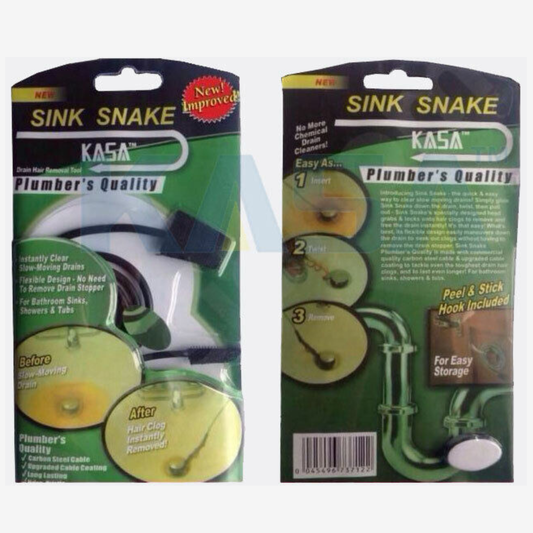 Turbo Snake Unclog Sink Tub Drain Clean Bathroom Hair Remover Kitchen Pipe Tool