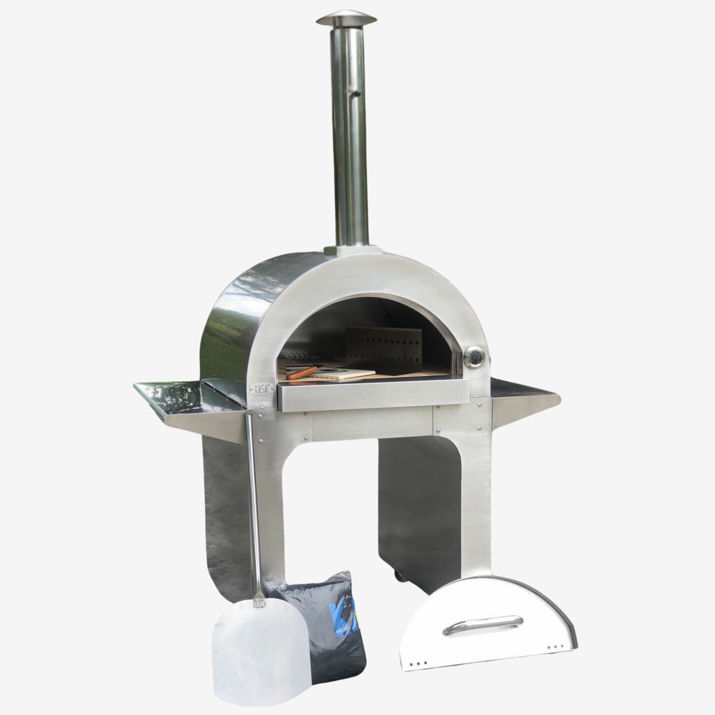 Portable Wood Fired Pizza Oven BBQ Indoor Outdoor Stainless steel Large