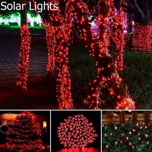 KASA Solar Fairy Lights Party Home Garden Decor Christmas String Lights Red 100 LED