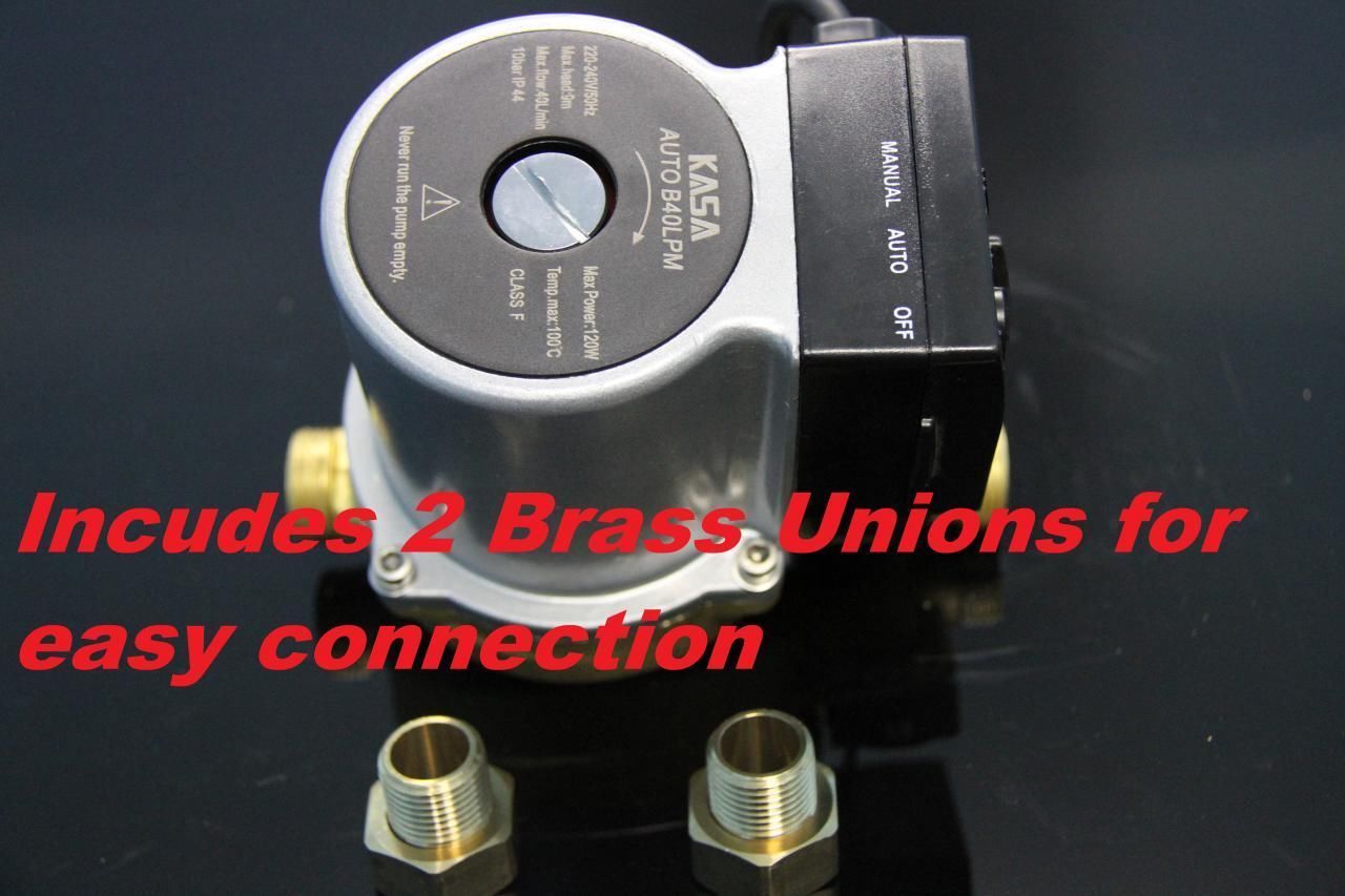 KASA Auto Brass Hotwater Heater Booster Pump Steel Gravity Fed System Caravans
