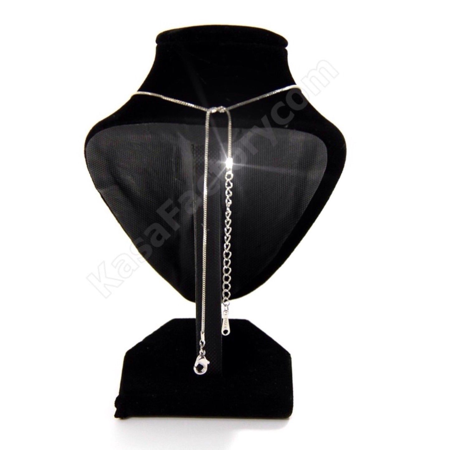 18K WHITE GOLD GF SWAROVSKI CRYSTAL LOVE HEART PENDANT NECKLACE FREE CHAIN BAG