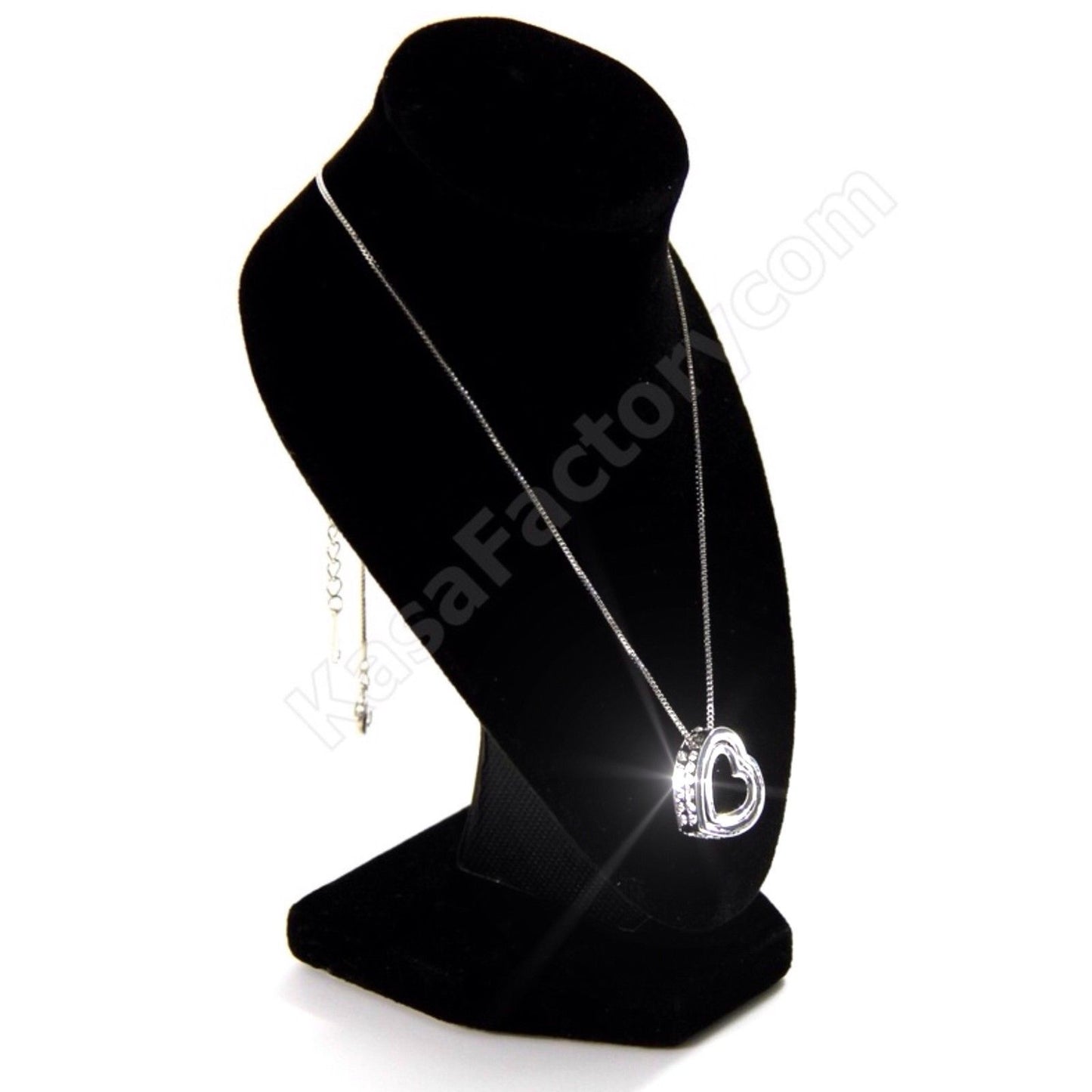 18K WHITE GOLD GF SWAROVSKI CRYSTAL LOVE HEART PENDANT NECKLACE FREE CHAIN BAG