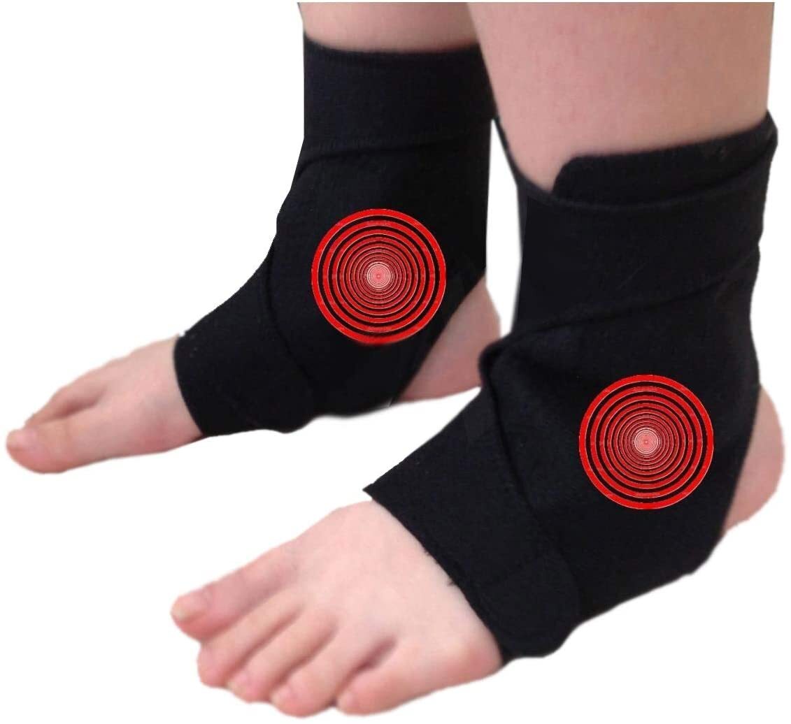 2 OFF TOURMALINE Self Heating thermal MAGNETIC ANKLE SUPPORT WRAP BRACE Velcro