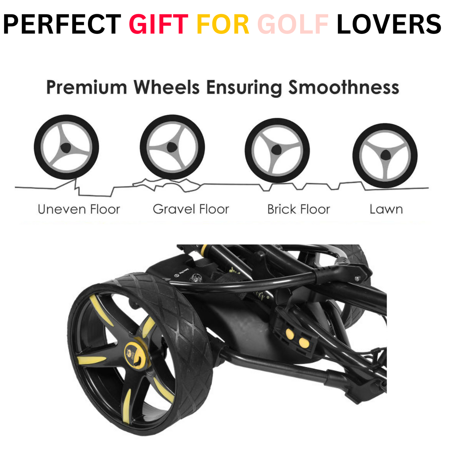 3 Wheel Digital Electric Golf Buggy Foldable Cart Non-Remote