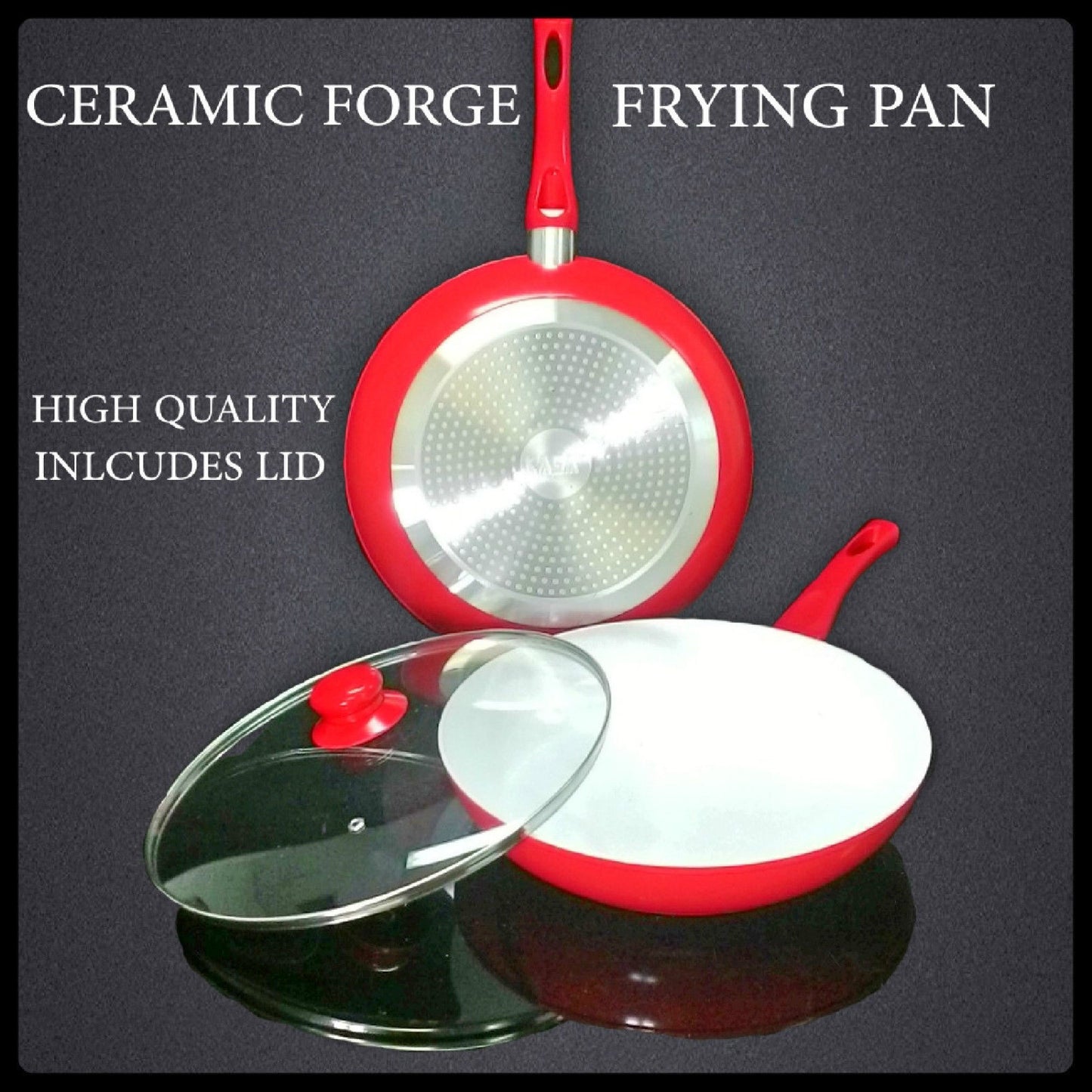 KASA Ceramic Forged Stone Marble Coated Frying Pan Bakelite Handle 30cm
