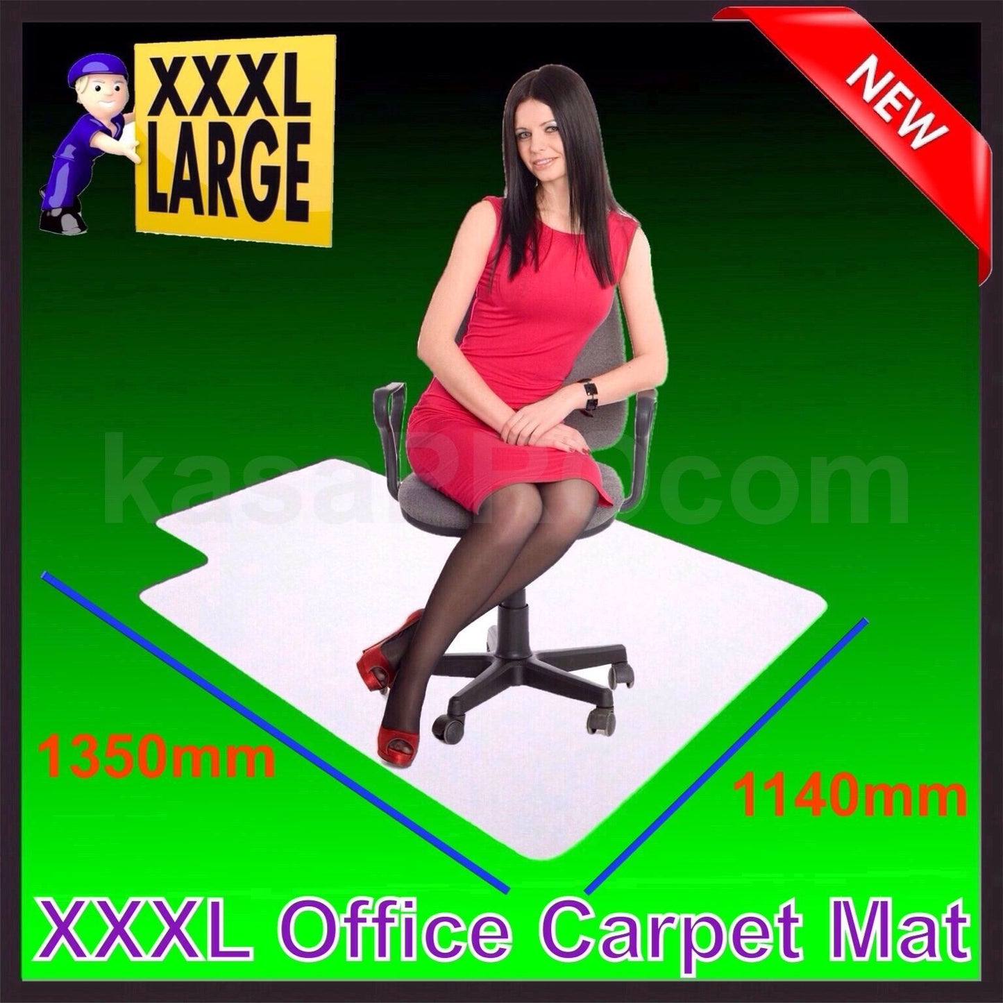 Office Chair Carpet Floor Computer Mat Vinyl Protector Pvc Chair Mat 510 X 260mm