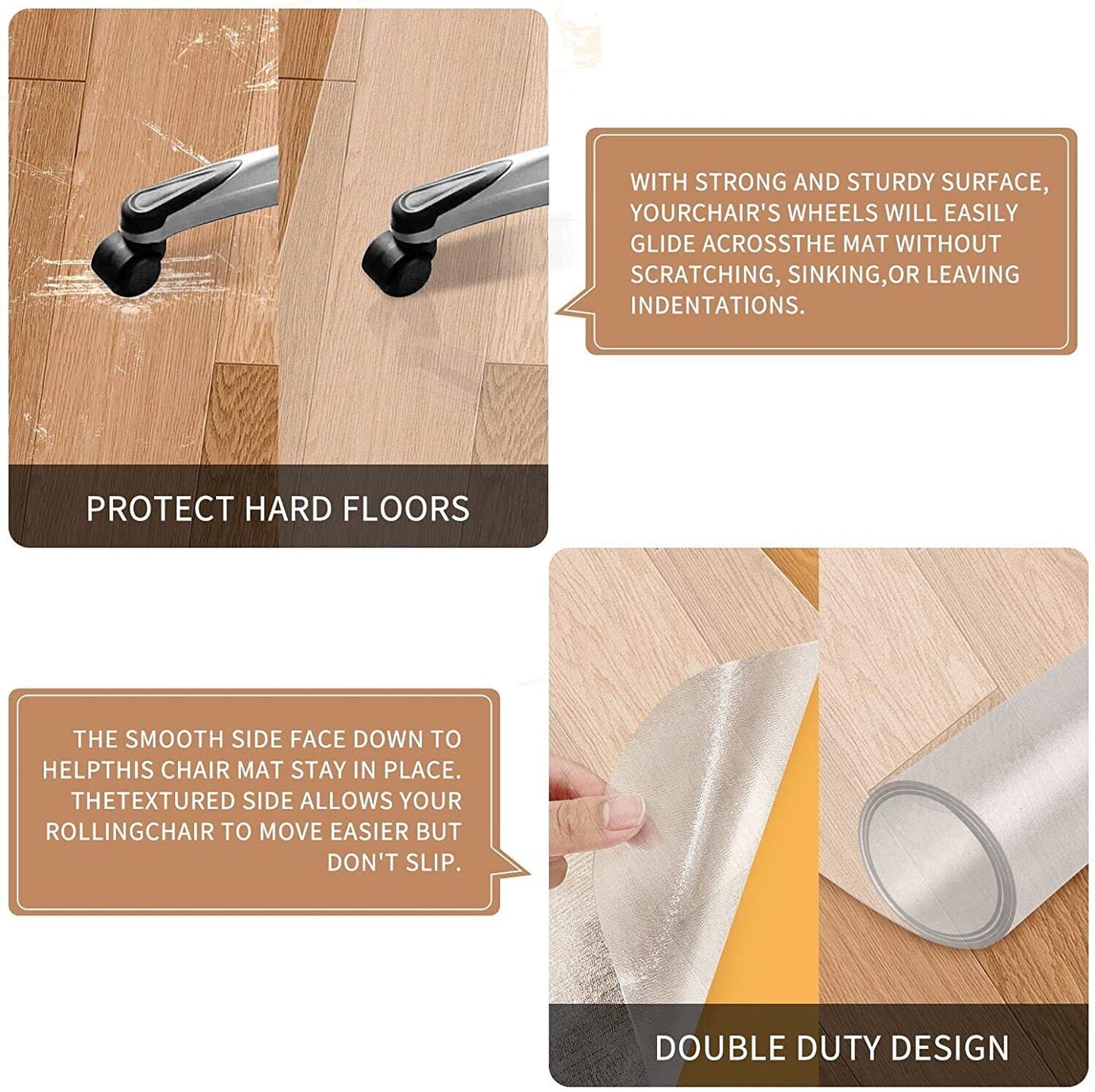 NEW LIP DESIGN HARDWOOD FLOOR CHAIR MAT THICK VINYL PROTECTOR MARBLE TILED FLOOR 120 x90 cm