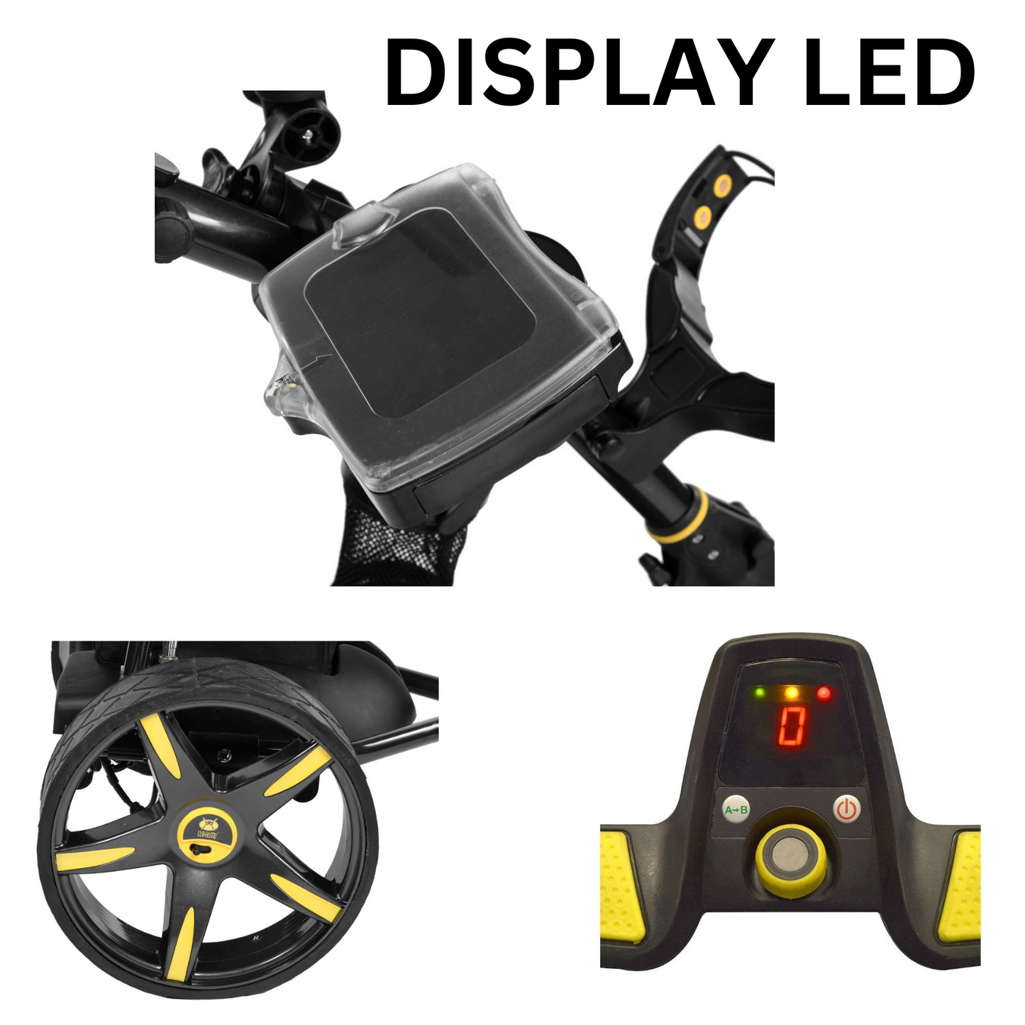 3 Wheel Digital Electric Golf Buggy Foldable Cart Non-Remote