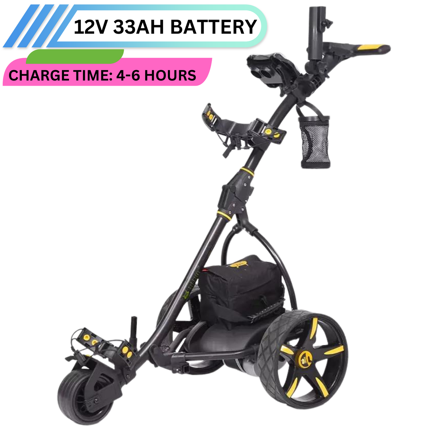 3 Wheel Digital Electric Golf Buggy Foldable Cart Non-Remote