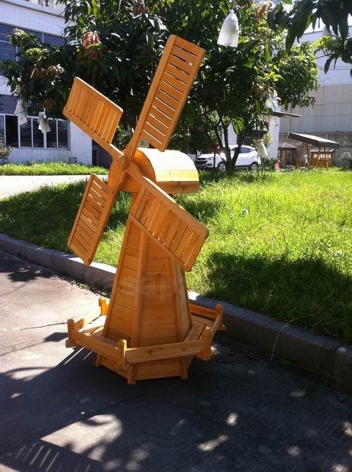 NEW LARGE DECORATIVE GARDEN FIR WOOD WINDMILL ORNAMENT STATUE 1520mm High
