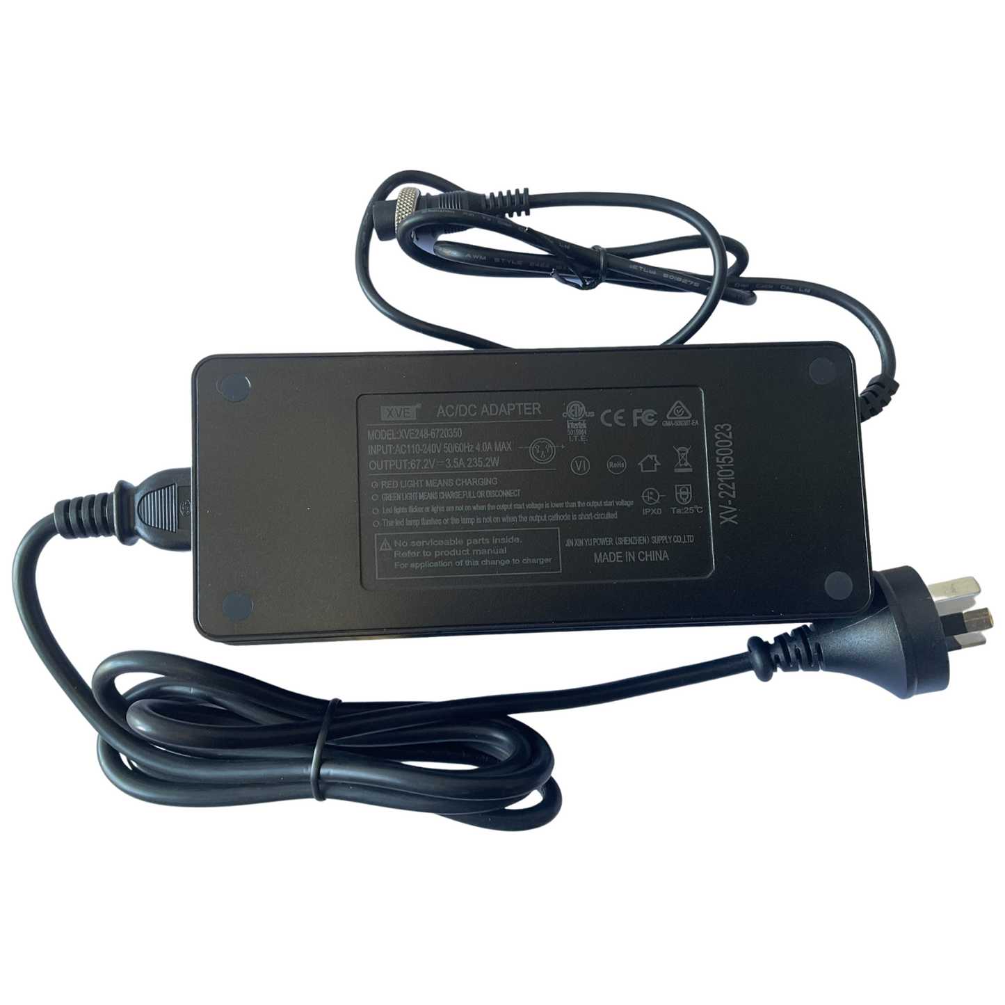 60V Charger Lithium Li-Ion Battery Power Adapter For KASA Electric Scooter