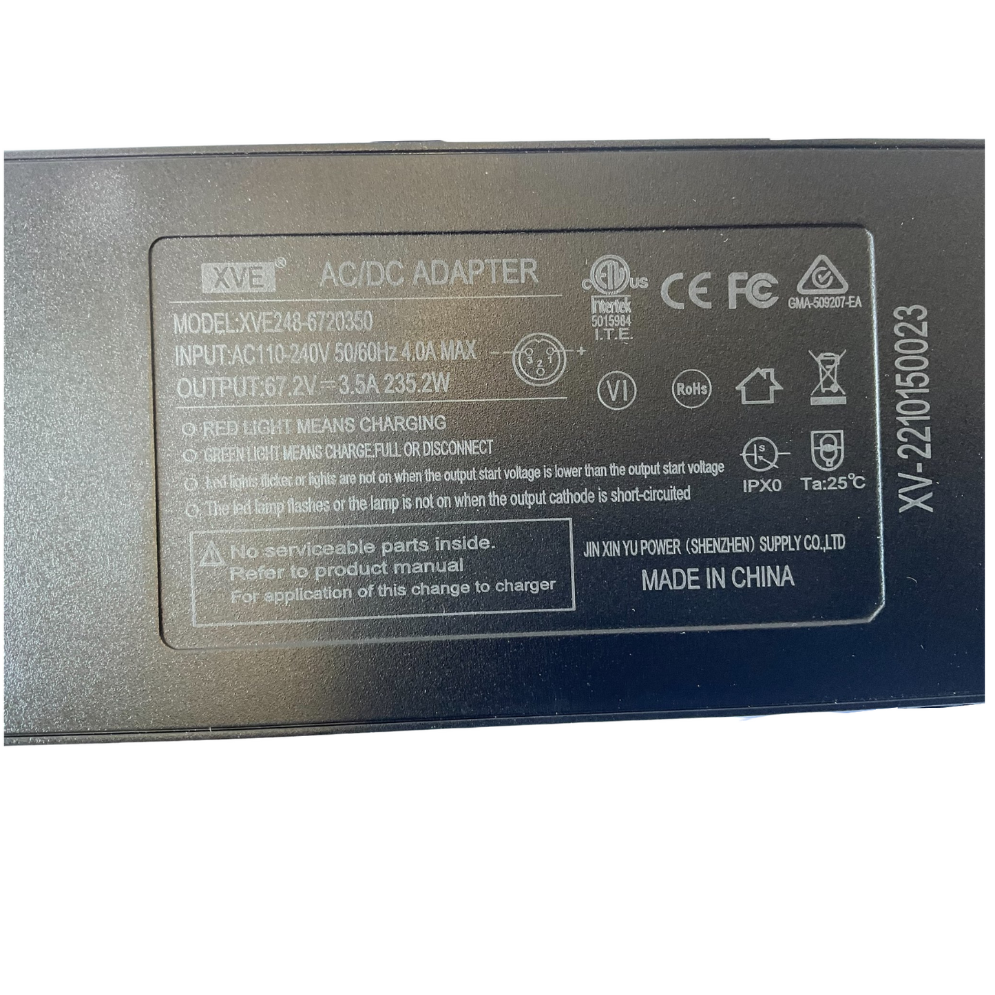 60V Charger Lithium Li-Ion Battery Power Adapter For KASA Electric Scooter
