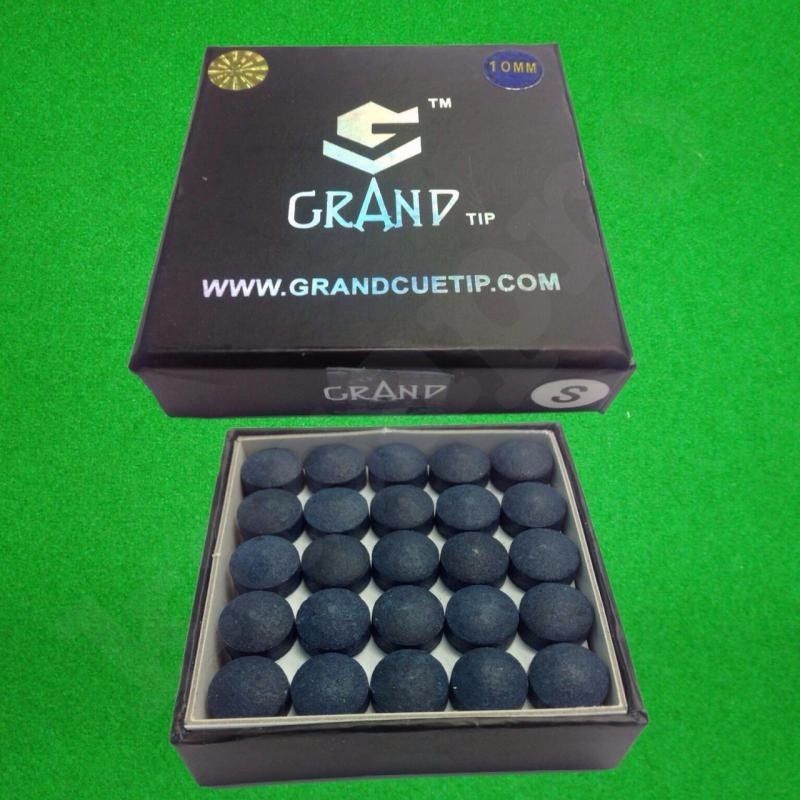 Grand Snooker Pool Cue Tips 10mm Soft Box Of 50 Oak Pressed Leather Blue Colour