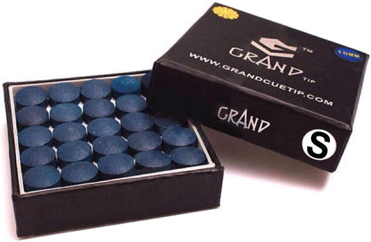Genuine Grand Snooker Cue Tips 10mm Medium Box Of 50 Oak Pressed Leather